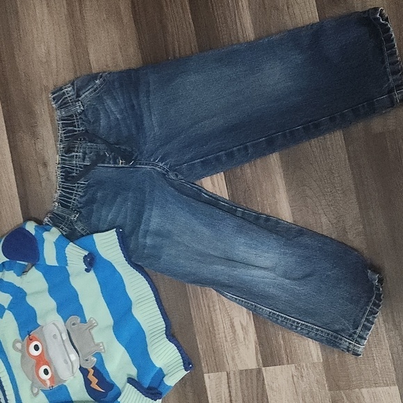 Gymboree 2PC set Vintage Size 3T  Super Hippo Vintage Sweater Paired with Jeans - Picture 3 of 6